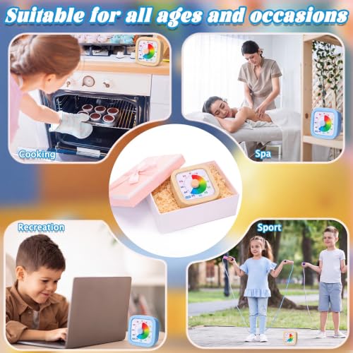 AmazingSpark 2 Pack Visual Timer 60 Minute, Apricot,Blue, Graduated - color: Apricot,blue