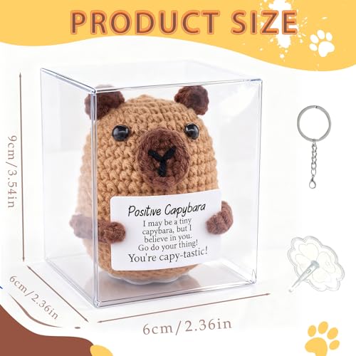 Positive Capybara Crochet Ornament, Emotional Support Knitted Decor - color: Brown Capybara