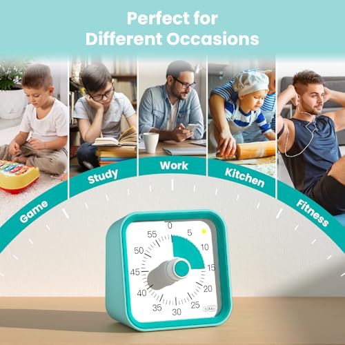 Visual Timer for Kids, Cute Timer with Pause Function, Green - color: Green