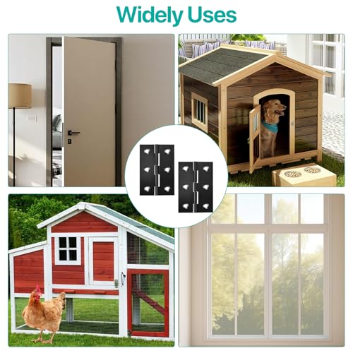 3 Inch Hinges for Door Window Lid and Wooden Box, Black 12 Pack - color: Black, size: 12 PCS 3 x 2 Inch