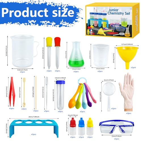 33PCS Plastic Lab Science Experiments Beakers Test Tubes Set