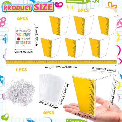 6 Sets Back to School Teacher Gift Box Holders Gifts Bulk, Rule - style: Rule