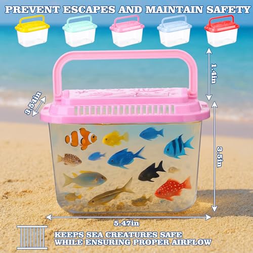 Leinuosen 12 Pcs Small Fish Tank Bulk Plastic Reptile Terrariums Carrier