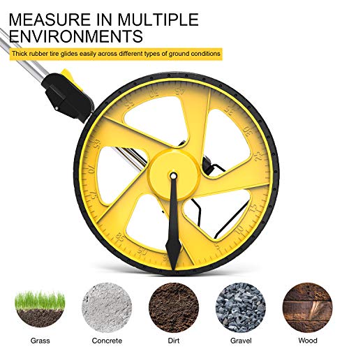 Zozen Measuring Wheel in Feet and Inches, Mechanical/Double Collapsible/One Key to Reset/Kickstand to Keep Stand/Starting Point Arrow and Cloth Carrying Bag, 0-9,999 Ft Measure Wheel. (Pack of 2) - size: 12Inch (Pack of 2)