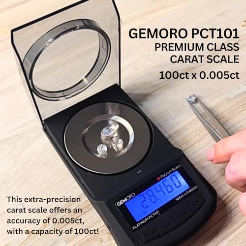 GemOro Platinum PCT101 Carat Scale, 100ct x 0.005ct, Digital Gemstone Scale