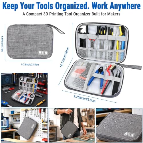 56Pcs 3D Printer Tools Kit with Storage Case, 3D Printer Accessories - Deburring Tool, Removing Scrapers, Metal Files, Brushes, Engraving Knives, Tweezers & More, for Bambu Lab, Ender 3, Kobra, etc