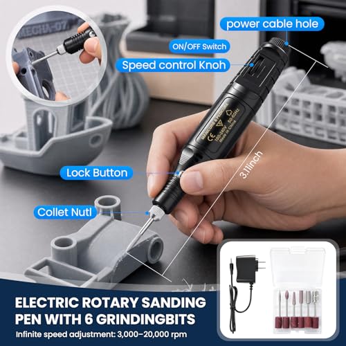 3D Printer Tool Kit, 124Pcs Rotary Set, Deburring & Nozzle Cleaning