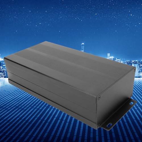 55 x 106 x 200mm / 2.2 x 4.2 x 7.9in Split Aluminum Enclosure Project Box, Enclosure Electronic DIY Circuit Board Project Aluminum Box Cooling Cases for Electronics ((Sand Black with Bent Plate))