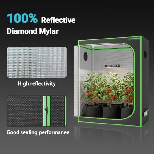 2x4 Grow Tent Kit with LED Grow Light, 48"x24"x60" 1680D Mylar Indoor Grow Tent Starter System with AG1000 100W Full Spectrum Dimmable Plant Light for Hydroponics, Herbs, Vegetables, Seedlings - size: 48" x 24" x 60"