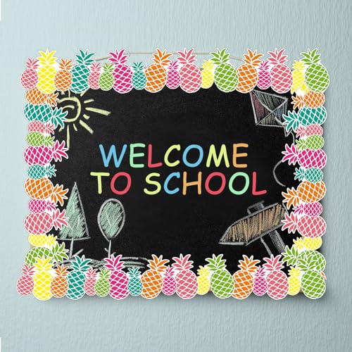 Outus 68 Feet Pineapple Bulletin Board Border - size: 2.99 Inches, style: Pineapple