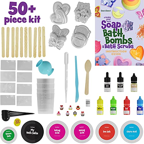 Dan&Darci Soap & Bath Bomb Making Kit for Kids, 3-in-1 Spa Science Kits, Craft Gifts for Girls & Boys Age 6-12 Year Old Girl Crafts: DIY Experiment Toys, Gift for Kid Ages