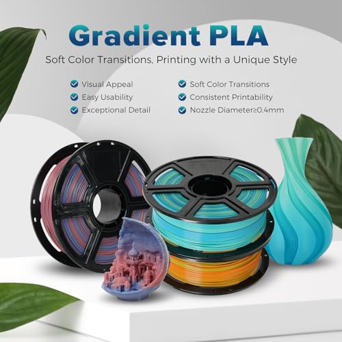 FLASHFORGE PLA Filament 1.75mm +/- 0.02mm Blue to Yellow Gradient, Smooth Color-Changing 3D Printer Filament 1kg (2.2lbs) Spool, 3D Printing Filament Easy to Use and Fits for Most FDM 3D Printers - color: Blue Yellow Gradient