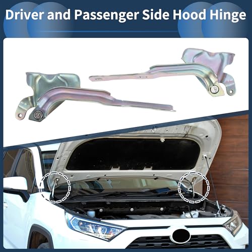 Hood Hinges Front Driver and Passenger Side Front Bonnet Bracket No.95421580/95421581 for Chevrolet Trax 15-21 for Buick Encore 13-20 Iron Silver Tone