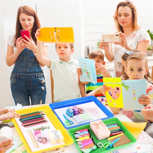 Maitys 15 Pack Plastic Art Trays 12 x 16 Inch Sensory Trays, Multicolor - color: Multicolor