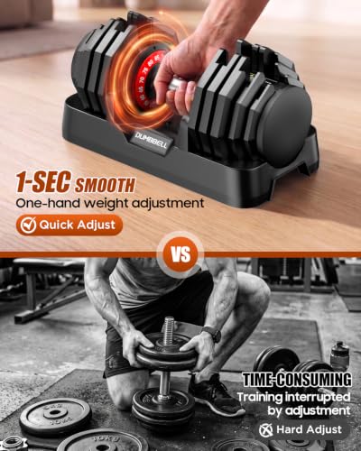 26.5/50/85LB Adjustable Dumbbell Set of 2 with Non-Slip Handle for Home Gym - color: Red-85