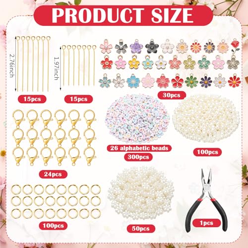 Suncalla 653 Pcs Nurse Badge Reel Charms Making Kit, Flower - style: Flower