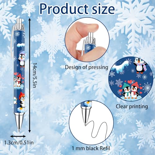 Idealmuzik Penguin Pens Set – Cute Penguin-Themed Gel Pens for Teachers, and Office Gift Exchange – Funny Penguin Designs – Perfect Stationery Gifts, Party Favors, 8 Pack - color: Penguin