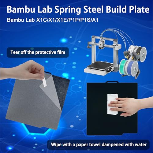 Tinytrees Build Plate for Bambu Lab P1S P2S A1 X1C X1 X1E P1P: Smooth PEI H1H Carbon PET PEO PEY Sheet Bed Plate P1S Build Plate for 3D Printing Hobbyist, 257 X 257mm - style: Smooth Black PEI+Textured Black PEI