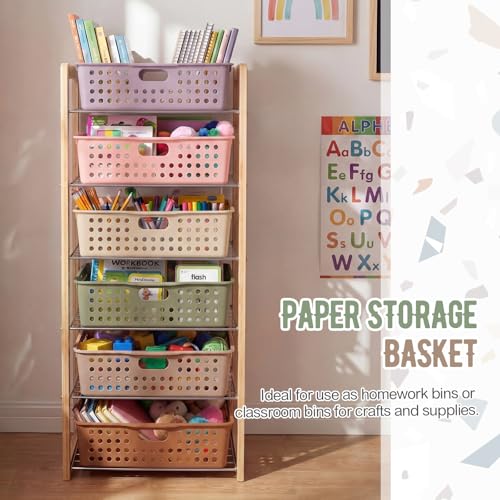 Geetery 12 Pack Classroom Storage Baskets with Handle,Terrazzo Color - color: Terrazzo Color