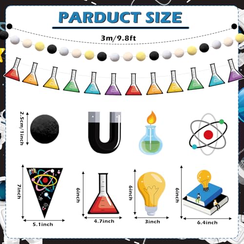 Wettarn 5 Pcs Back to School Decorations Science Lab Banners, Black White - style: Black White