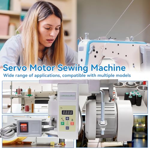 Industrial Sewing Machine Motor, Sewing Machine Servo Motor, AC110V 750W 1HP, 200-6000 RPM, Run CW and CCW, Energy-Saving Mute, with Instruction Manual