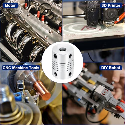 uxcell 4Pcs 5mm to 5mm Aluminum Alloy Shaft Coupling L25xD19 Flexible Coupler Beam Stepper Motor Joint Connector for 3D Printer CNC Machine DIY Encoders and Motors Shaft,Silver - size: 5mm to 5mm
