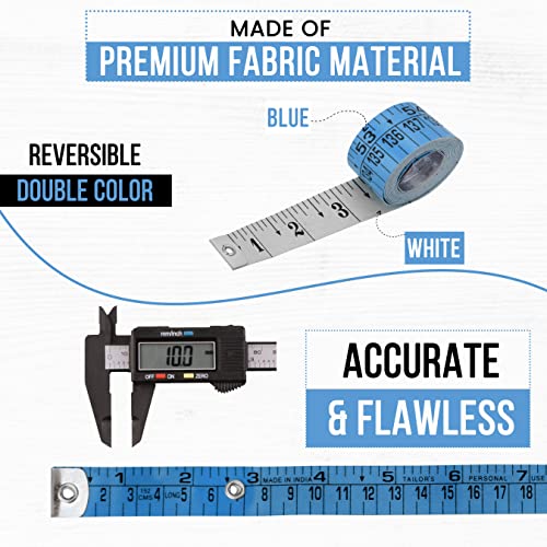 RAAJSEE Flexible Tape Measure 5 pc Set | Accurate Measuring Tape for Body, Weight Loss & Medical Measurements | Dual Scale Cloth Sewing Tailor Ruler 150cm/60inch - color: 5 PACK - MULTICOLOR