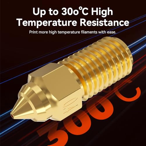 Creality Official Ender 3 V3 SE Nozzle, 0.4mm 5 Pcs High Speed M6 Extruder Nozzles, 3D Printer Brass High Temperature Wear Resistant Nozzle for Ender 5 S1, Ender 7