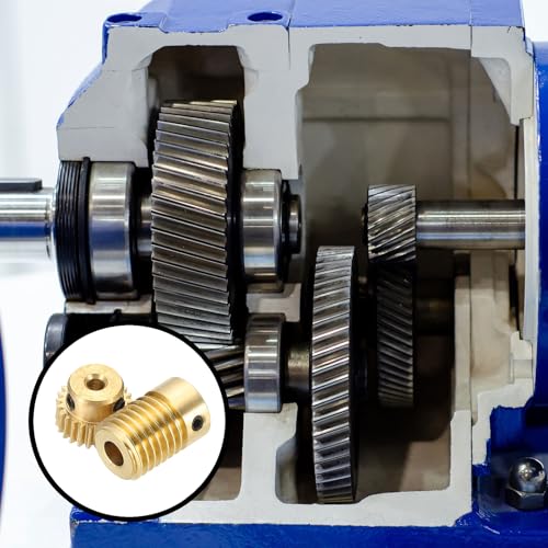uxcell Worm Gear Set Right Rotation 25T 0.5 Module 1:25 Reduction Rate - size: Gear-3mm, Rod-5mm Bore, style: 0.5M-25T