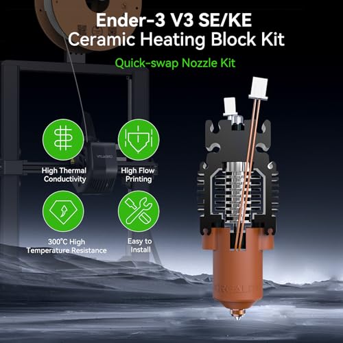Creality Official Ender-3 V3 SE/KE Hotend Kit,Ceramic Heating Block Kit—Quick-swap Nozzle Kit,High Flow Printing Hotend Kit,300°C High Temperature Resistance,Compatible with Ender 3 V3 SE/KE - style: For Ender 3 V3 SE/KE