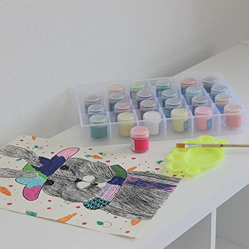 2 Pack Fixed 24 Grids Clear Plastic Organizer Sorting Tray - size: Fixed 24 Grids