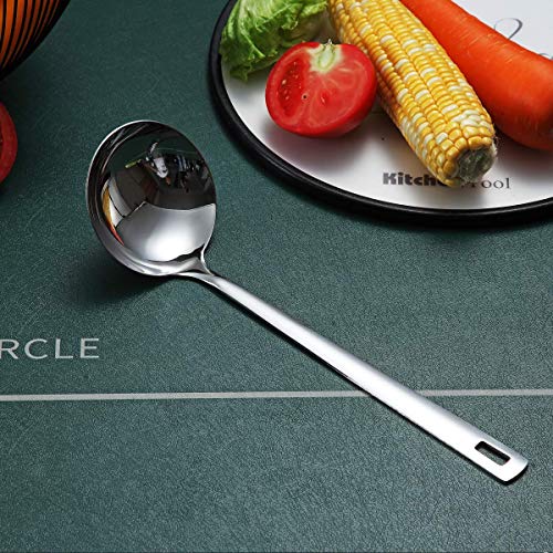 Stainless Steel Ladle, Berglander Soup Ladle, Cooking Ladle, Kitchen Ladle, Metal Soup Spoon For Cooking Non-Stick And Heat Resistant, Dishwasher Safe, Easy to Clean - size: G. Ladle
