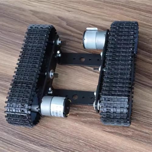 Premium Robot Tracked Car Chassis Starter Kits, MiniTP100 Metal Smart Tank Robot Chassis Control Learning Kit with 2pcs Tracks for Arduino RaspberryPie MicroBit DIY Science Education Experiment, Black