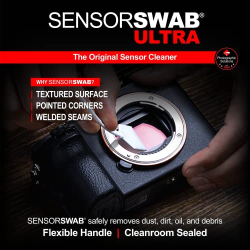 Photographic Solutions Sensor Swab Ultra 24mm Type-3 Digital Imaging Sensor Cleaner Swabs for Cleaning Full Frame Mirrored or Mirrorless Cameras. Sensor Dust & Oil Remover (Pack of 12) - size: 24mm (12 pack)