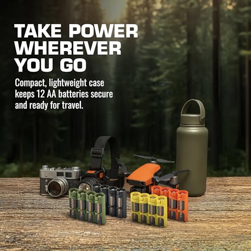 AA Battery Storage Caddy by Storacell (2 Pack), Black, Holds 4 Batteries (Not included) - size: Pack of 2
