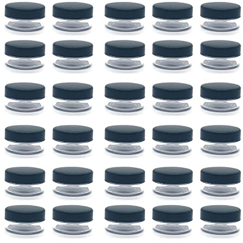 30 Pcs Sample Containers, 10 Gram Mini Sample Jars with Black Lid - color: Black