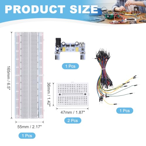 MECCANIXITY Breadboard Kit with Power Supply Module 830/170 Tie-Points