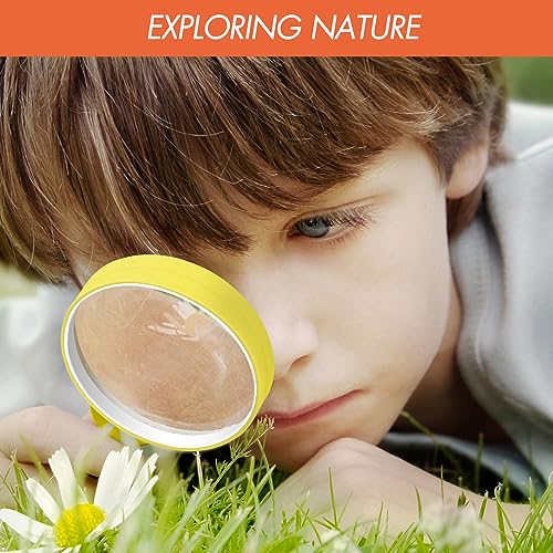 Leffis 4 Pack Magnifying Glass, 10X Non-Slip Handheld Reading Magnifier - color: 4 Pack(green/Yellow/Orange/Blue) With Lanyard