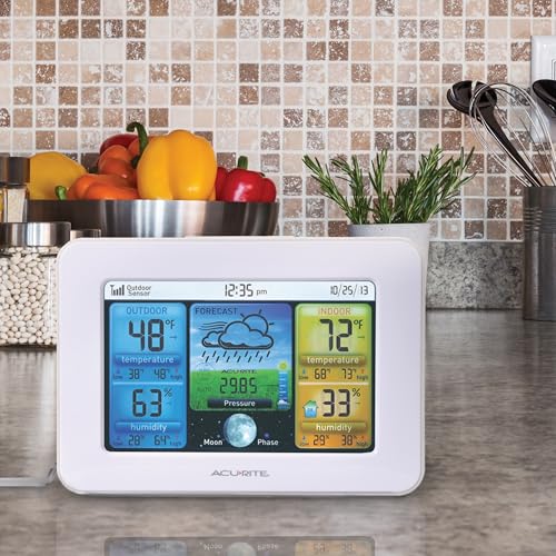 AcuRite (02041M) Color Weather Forecaster for Temperature/Humidity - color: White, size: White - Full Color Display