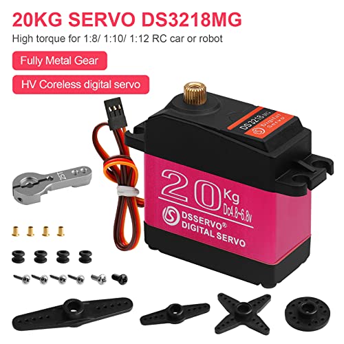 20KG Waterproof Metal Gear RC Servo, 270° - style: 1 Pcs 20kg