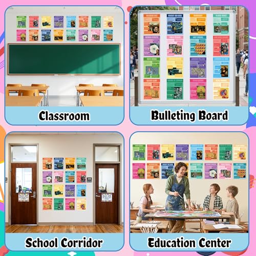 EYxsaxenk Famous Art Poster for Classroom Artist Artwork Educational Poster - color: 16 Pcs Artist