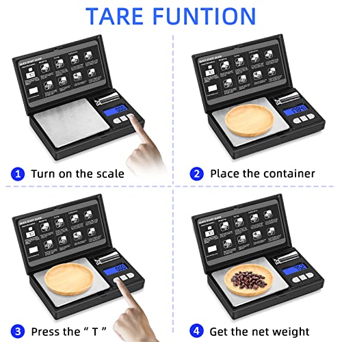 THINKSCALE Mini Pocket Scale 200g/0.01g – Jewelry, Medicine, Coffee - color: Black