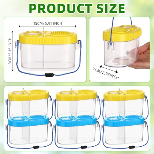 Winnerwhy 6 Pack Bug Catching Kit for Kids with Magnifying, Yellow,Blue - color: Yellow,blue