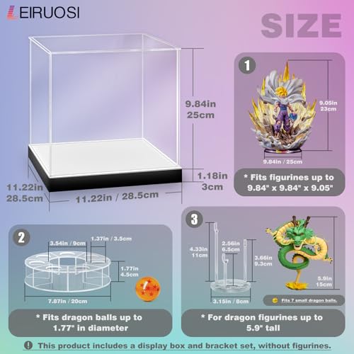 Shenron LED Acrylic Display Case for Dragon Balls with Holder Stand - size: Dragon Display Case 11.22x11.22x11.02in