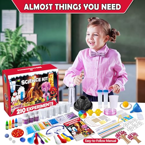 UNGLINGA 210 Experiments Science Kit for Kids Chemistry Set S.T.E.M Toy - style: Science kits with 210 experiments