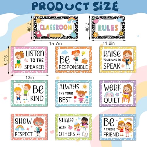 JarThenaAMCS Classroom Rules Posters Back to School Bulletin Board Decor