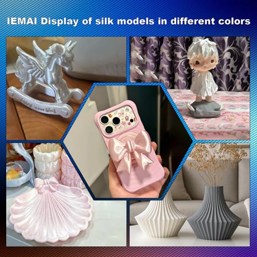 IEMAI Silk PLA+ Filament 1.75mm, Dual-Color Blue-Silver, 1KG - color: Dual-blue Silver
