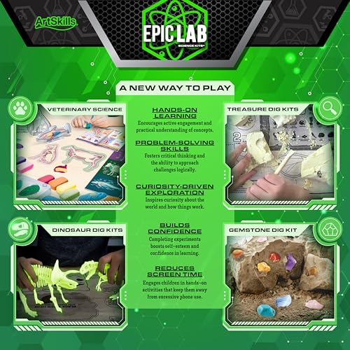 ArtSkills Epic Lab Dig Kit, Ocean Discovery STEM Treasure Hunting Science Kit Arts & Crafts Activity, 30 Assorted Treasures, Tools Included