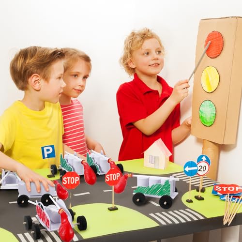 Seenelling 36 Sets Balloon Car Kits Bulk DIY Steam Power Balloon Powered