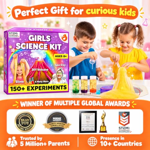 Butterfly EduFields 150+ Experiments Girls Science Kit for Kids Ages 8-12 - style: Girl Science Kit 8+